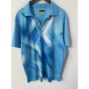 Pro Tour Polo Shirt Mens XLarge Blue Wave Cool Play Golf Golfer Casual Sports